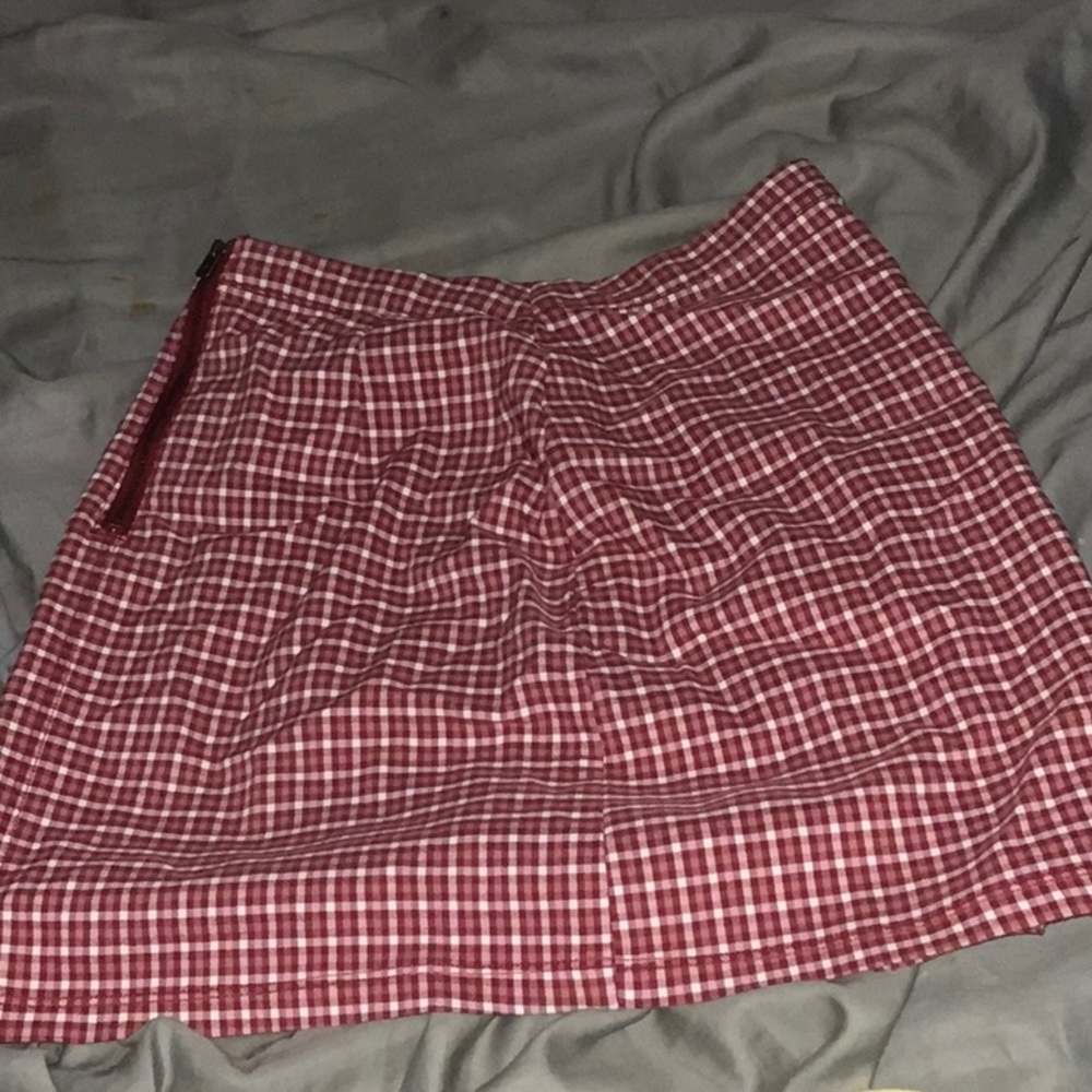 Red and white gingham skirt
